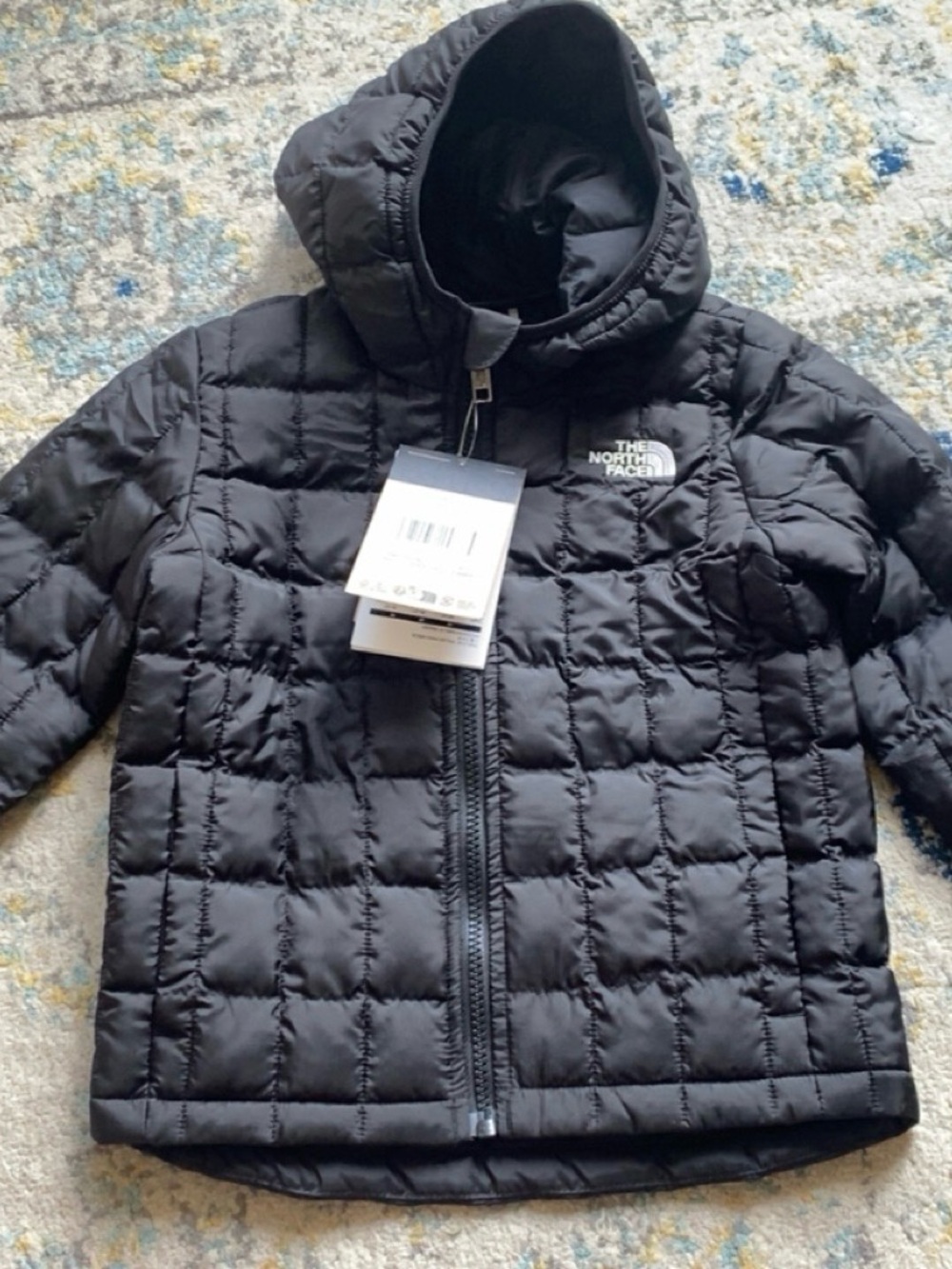 The North Face Kids' Black Quilted Hooded Jacket Size 4 Brand New With Tags